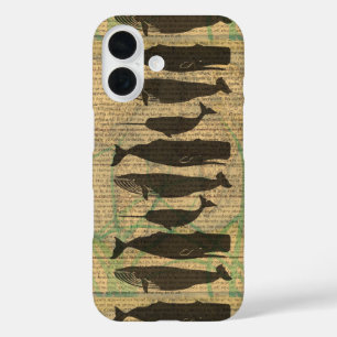Antique Whale Nautical Sea Life iPhone 16 Case
