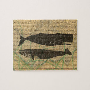 Antique Whale Nautical Sea Life Jigsaw Puzzle