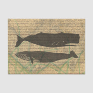 Antique Whale Nautical Sea Life Tissue Paper