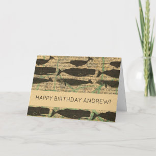  Antique Whale Nautical: Vintage Sea Life  Card