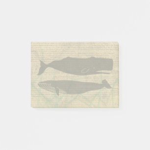  Antique Whale Nautical: Vintage Sea Life  Post-it Notes