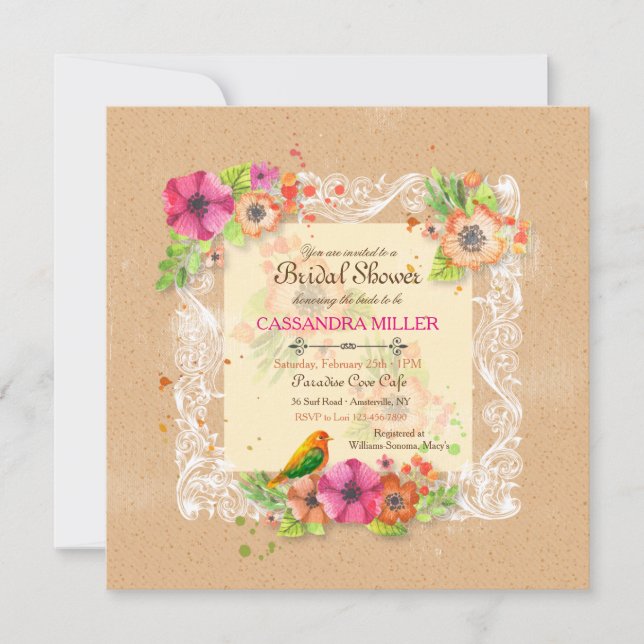 Antique Whisper Invitation (Front)