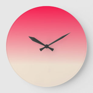 Antique White and American Rose Ombre Large Clock