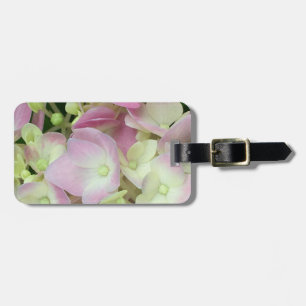 Antique White and Dusty Pink Hydrangea Petals Luggage Tag