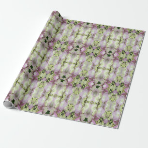 Antique White and Dusty Pink Hydrangea Petals Wrapping Paper