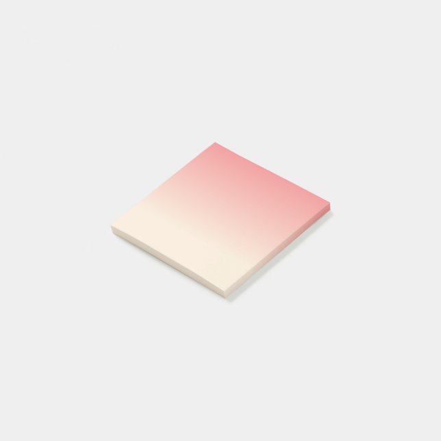 Antique White and Light Coral Ombre Colours Post-it Notes (Angled)