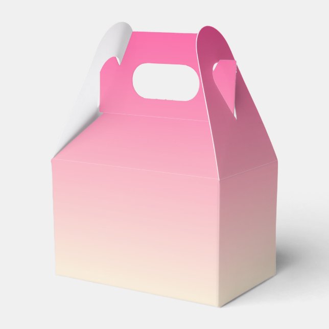 Antique White and Winter Sky Pink Gradient Colours Favour Box (Front Side)