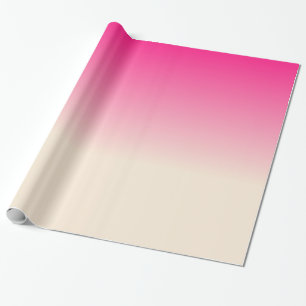 Antique White and Winter Sky Pink Gradient Colours Wrapping Paper