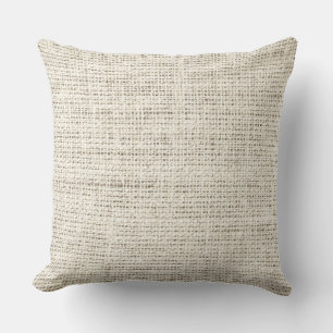 Antique white burlap linen background cushion