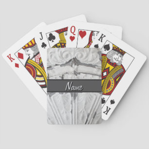 Antique White Circle Ceiling Tile Custom Name Playing Cards