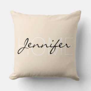 Antique white colour home monogram cushion