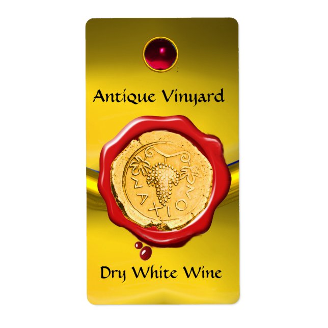 ANTIQUE WHITE GRAPE WINE RED WAX SEAL (Front)