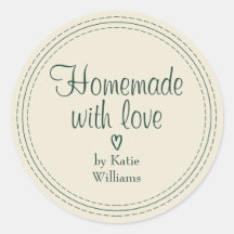 Antique White Homemade With Love Personalized Name