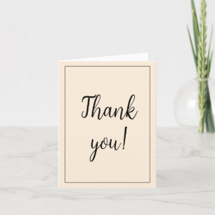 Antique White Minimalist Thank You Card