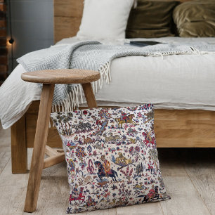 Antique White Oriental Persian Kilim Rug Cushion