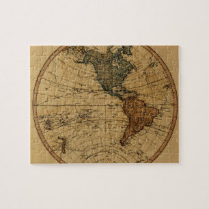 Antique William Faden 1786 Western Hemisphere Map Jigsaw Puzzle