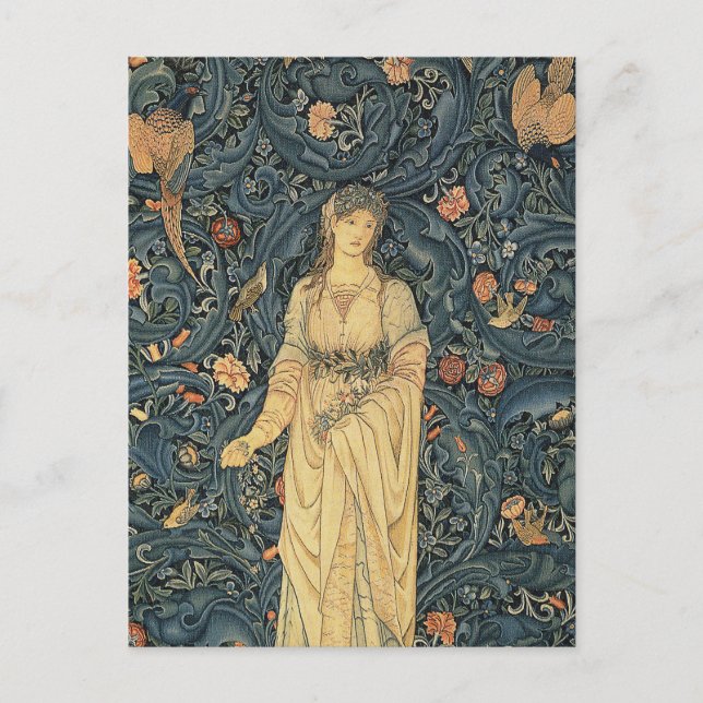 Antique William Morris Flora Postcard (Front)