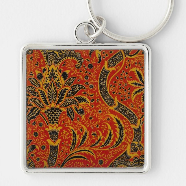 Antique William Morris India Wallpaper Key Ring (Front)