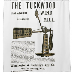 Antique Wind Mill The Tuckwood Whitewater Wis 1889 Shower Curtain
