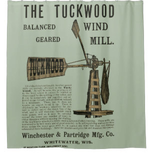 Antique Wind Mill The Tuckwood Whitewater Wis 1889 Shower Curtain