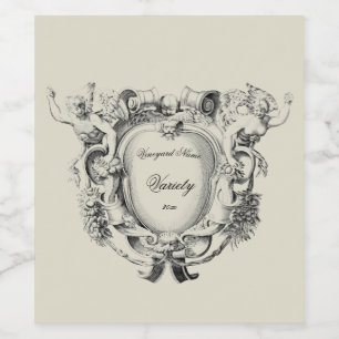 Antique Winged Figures Cartouche Label Template
