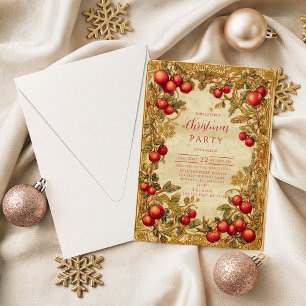 Antique Winter Berry Celebration Invitation