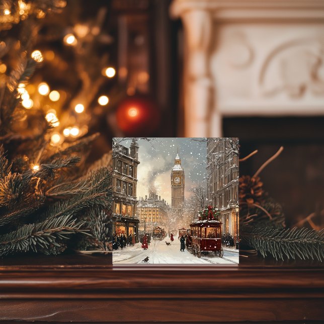 Antique Winter in London Christmas Holiday Card (Creator Uploaded)