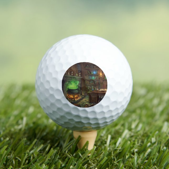 Antique Witch Wizard Home Studio Golf Balls (Insitu Tee)