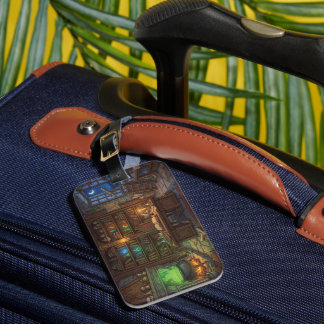 Antique Witch Wizard Home Studio Luggage Tag