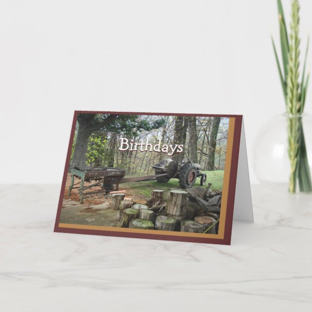 antique wood shingle maker- customise any occasion card (Front)