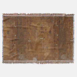 Antique Wood with (or without) Your Initials Throw Blanket