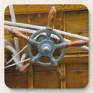 Antique Wooden Boat Coaster