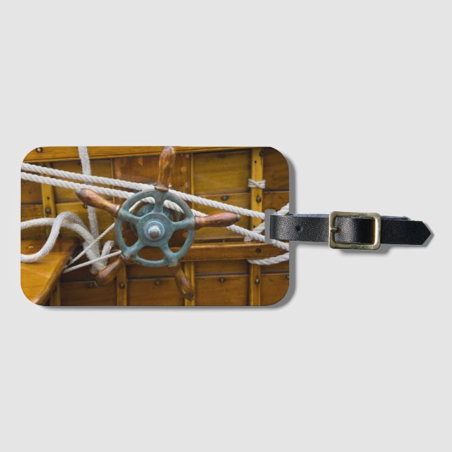 Antique Wooden Boat Luggage Tag (Front Horizontal)
