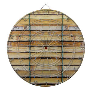 Antique Wooden Timber Wood Slats Dartboard