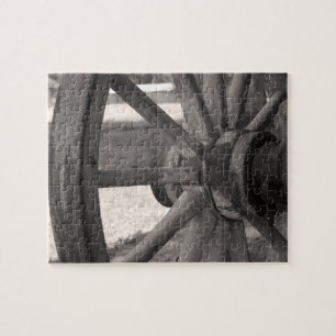 Antique Wooden Wagon Wheel Jigsaw Puzzle