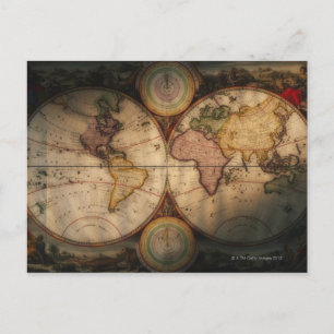 Antique world map 2 postcard