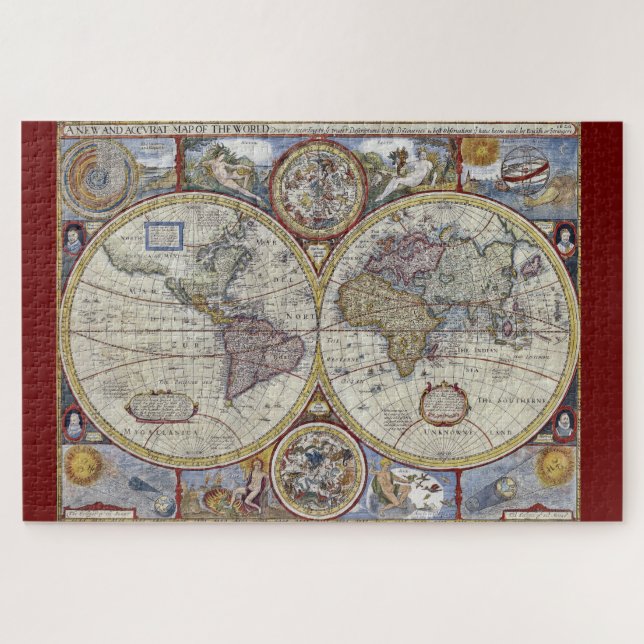 Antique World Map #3 Jigsaw Puzzle (Horizontal)