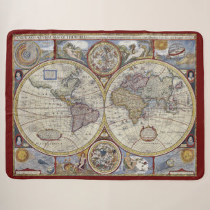 Antique World Map #3 Sherpa Blanket