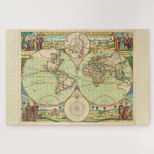 Antique World Map #4 Jigsaw Puzzle (Horizontal)
