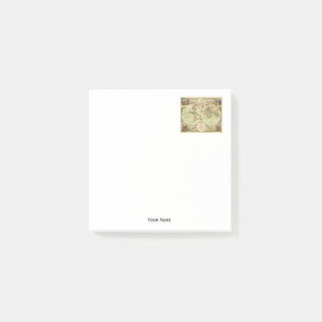 Antique World Map #4 Post-it Notes (Front)