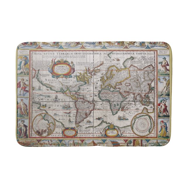 Antique World Map bath mat (Front)