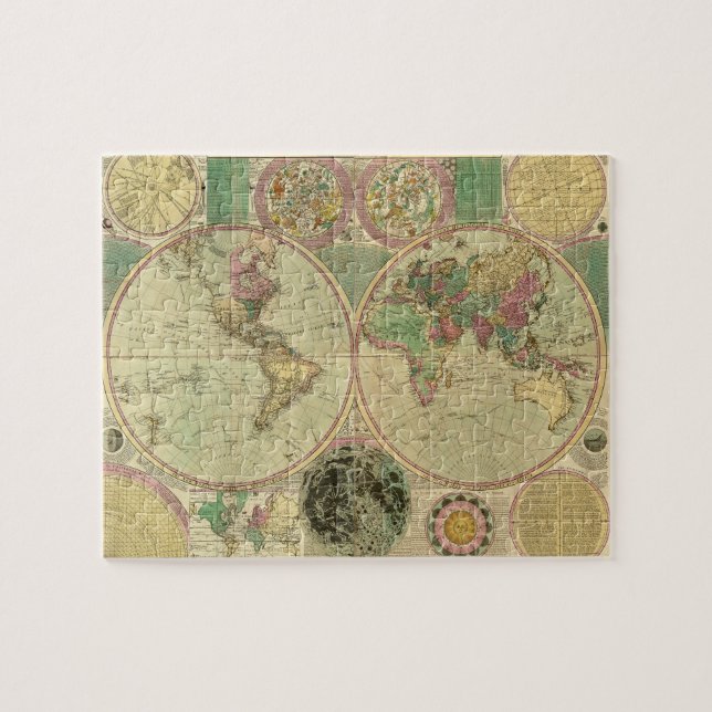 Antique World Map by Carington Bowles, circa 1780 Jigsaw Puzzle (Horizontal)