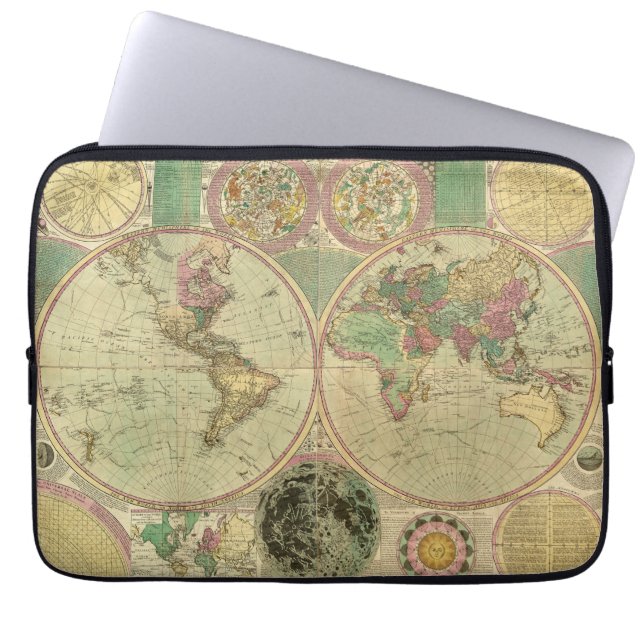 Antique World Map by Carington Bowles, circa 1780 Laptop Sleeve (Front)