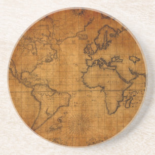 Antique World Map Coaster