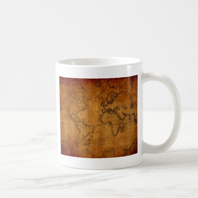 Antique World Map Coffee Mug (Right)