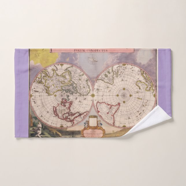 Antique World Map Hand Towel (Hand Towel)