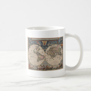 Antique World Map: Historical Cartography Art Coffee Mug