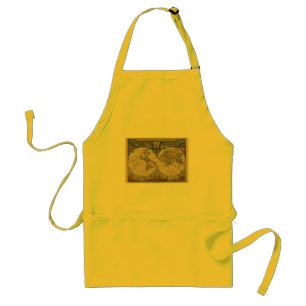 Antique World Map: Historical Cartography Art Standard Apron