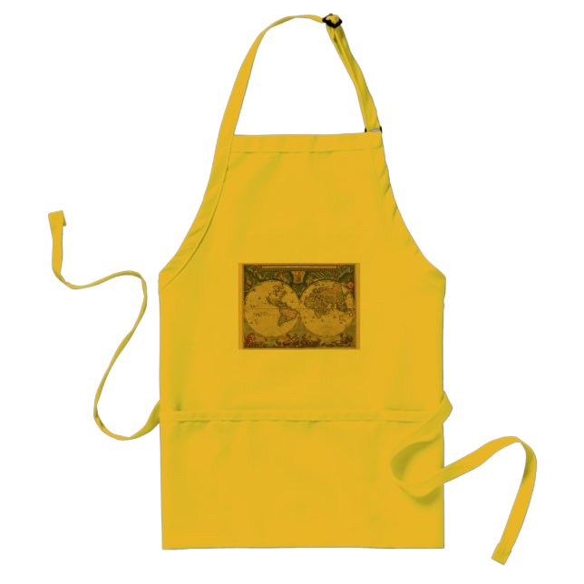 Antique World Map: Historical Cartography Art Standard Apron (Front)