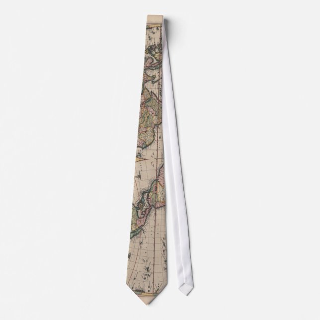 Antique World Map: Historical Cartography Art Tie (Front)